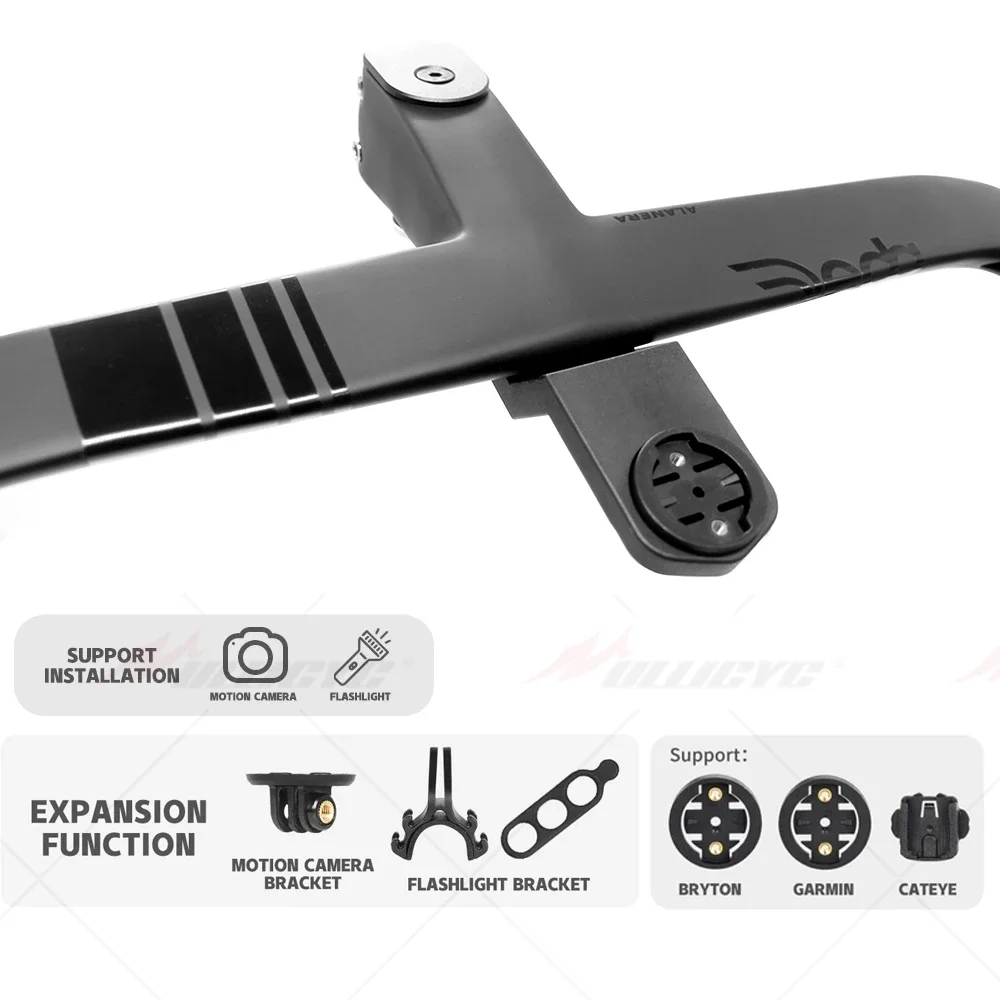 ALANERA RS T1000 Carbon Integrated Road Handlebar with Computer Mount, Internal Cable Routing, 28.6mm Steerer & Spacers