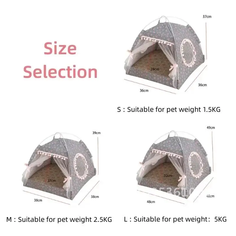 Pet Princess Cat Bed Foldable Dreamlike Ventilate Kitty Puppy Kitten Basket Pet Cushion Beds Tent Supplies Cute Houses Home Dog