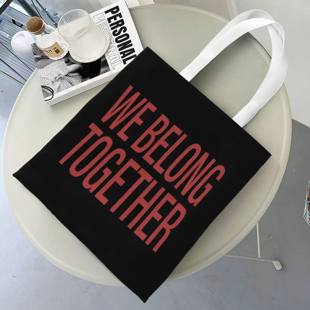 Harrys Styles We Belong Together Shopper Bag Beach Handbags Student Print Shoulder Bag Cute Polyester Tote Bag