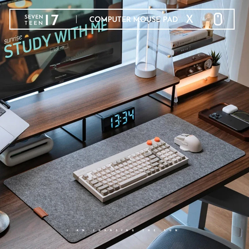 Keebox Large Felt Mouse Pad Desk Mat Gaming Office Minimalist Keyboard Pad Thick Anti-Slip Computer Desk Protector