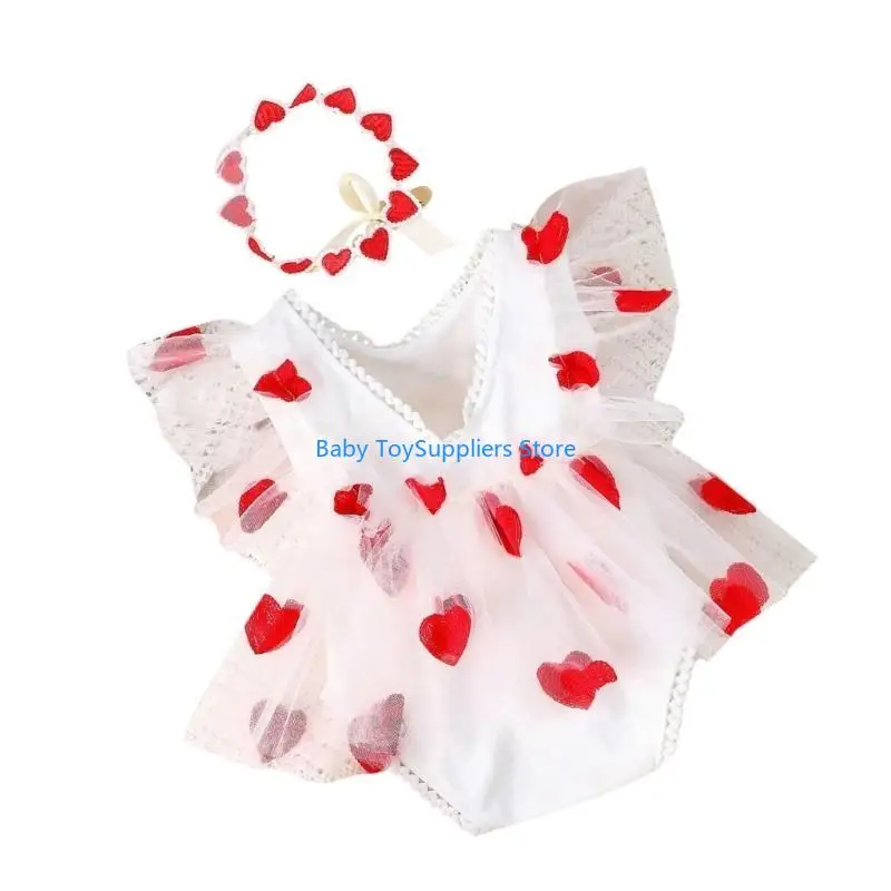 

R1WF детская фотосессия одежда для девочки вышиваемка для вышивки сердца наставление на костюме