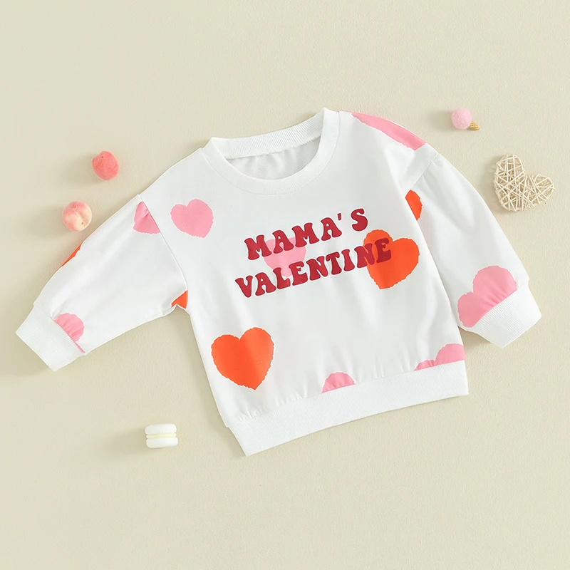 

Cute Toddler Valentine s Day Hoodies with Heart Print and Love Letter Design Cozy Baby Sweatshirts for Winter Warmth and Style