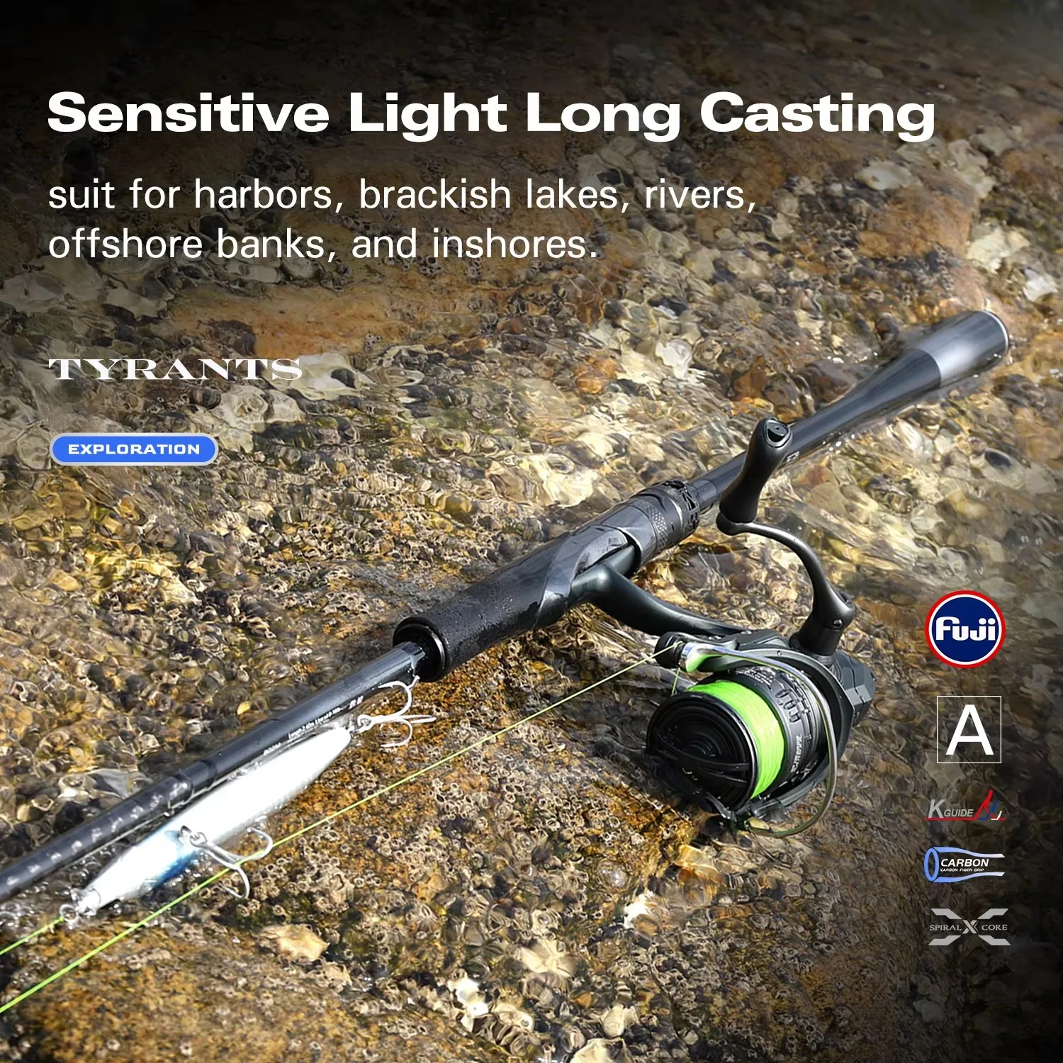 2025 Neue TSURINOYA Long Casting Rod TYRANTS S802M S902M S962M S962MH Hochfeste Inshore Beach Spinnrute