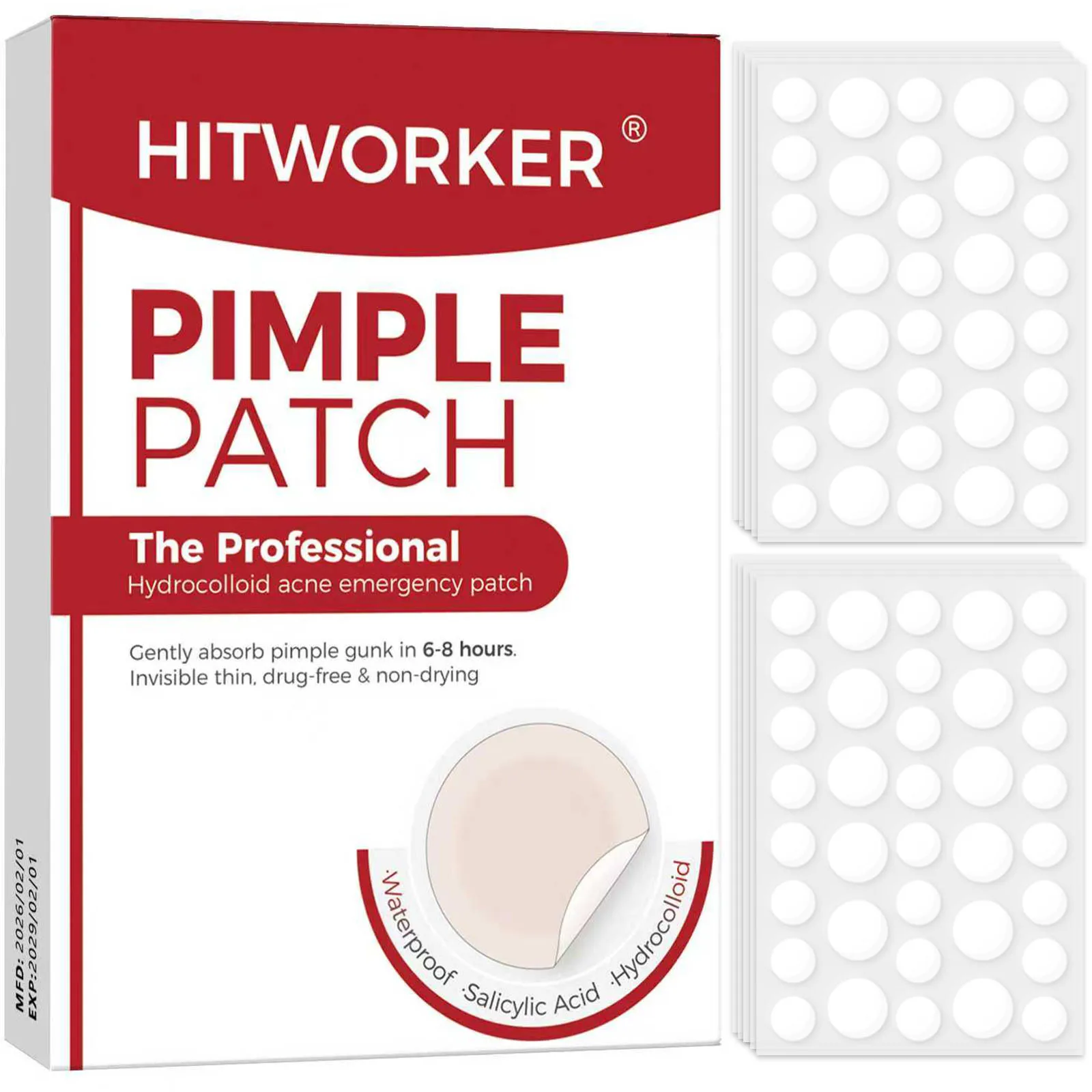 36/360 Pieces Hydrocolloid Acne Patches per Box Alcohol-Free Gentle Non-Irritating Blemish Covering Sticker for Pimples