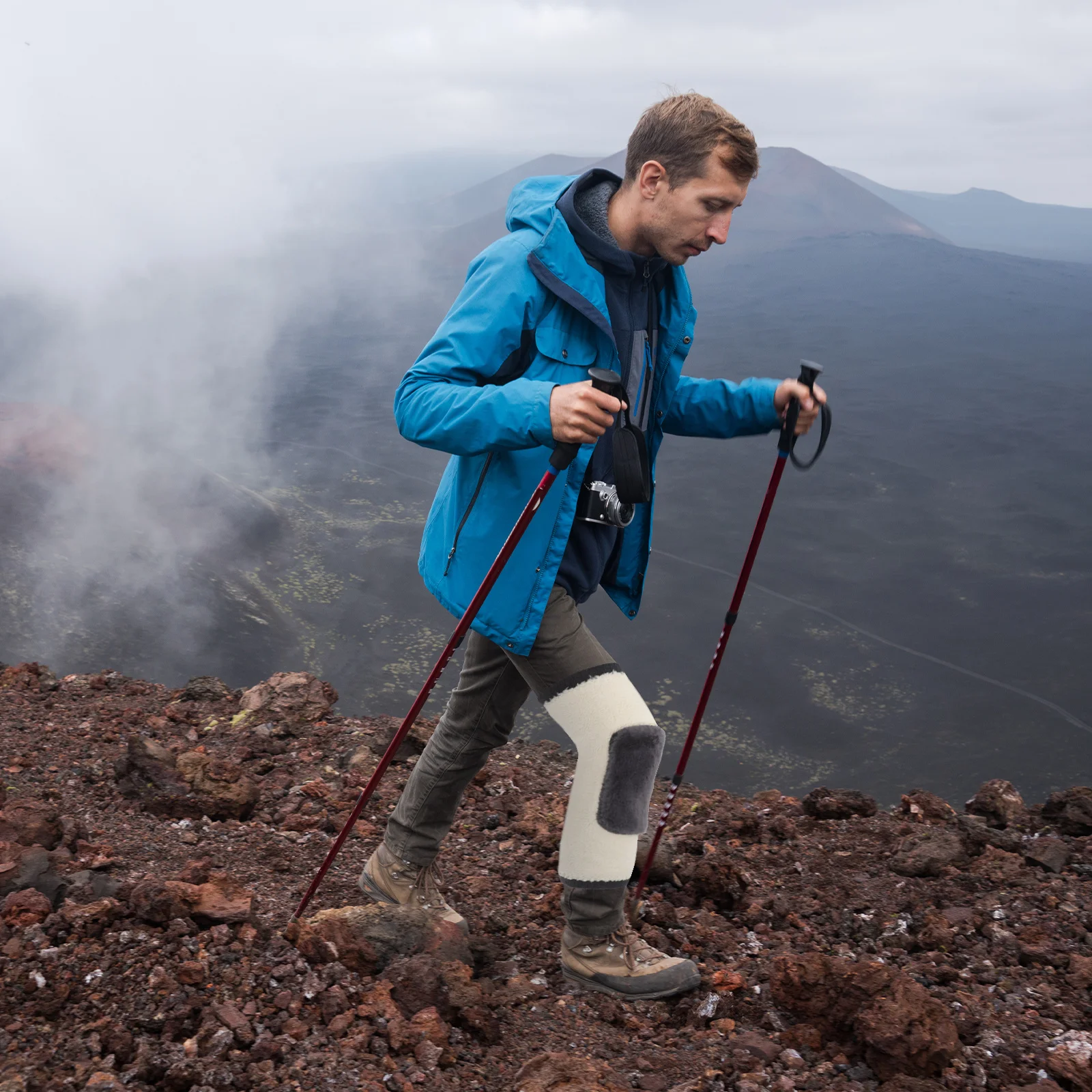 

1Pair Thermal Warmers Thickened Protective Pads Knee Warmers Three-Layers Covers for Outdoor Sports Winter Elderly