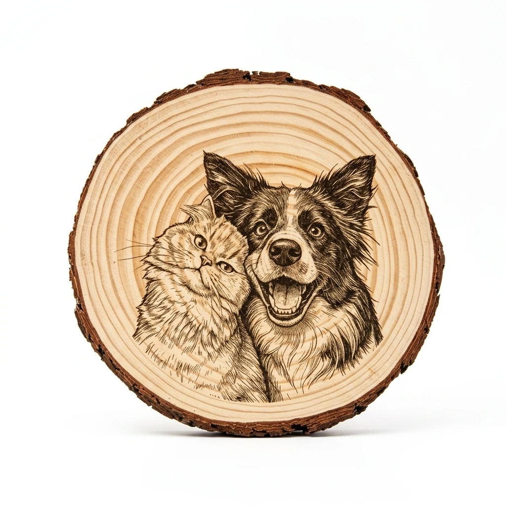Personalized Wooden Pet Portrait - product detail 6