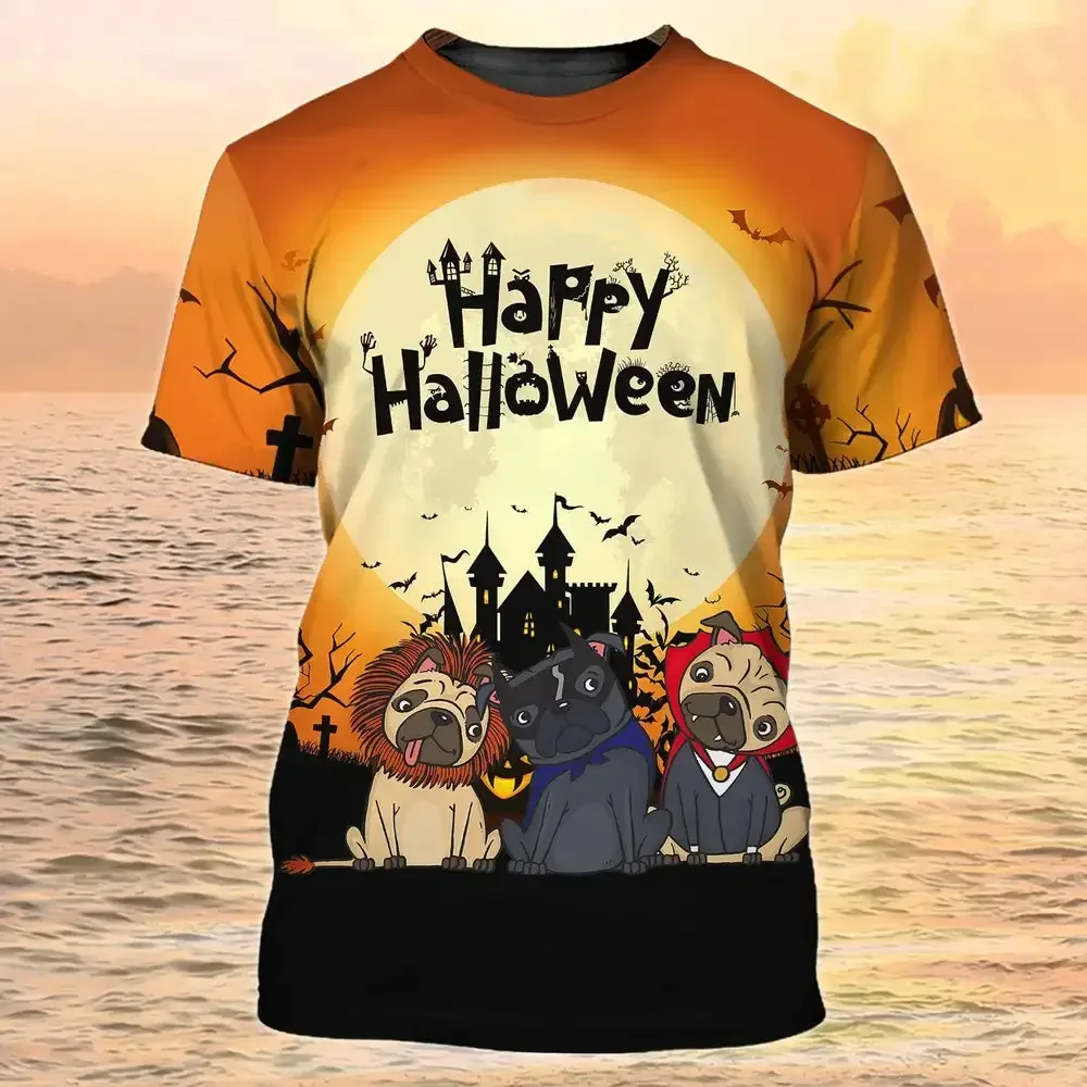 Halloween Carnival Night Mens T Shirt Hip Hop Trend Harajuku Dress Up Clothing Casual O-neck Short Sleeve Top 3D Print Funny Tee