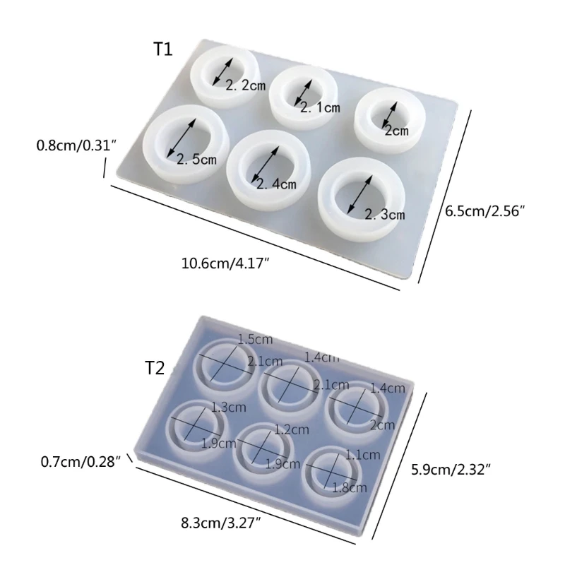 A modelagem do círculo molda o anel do silicone molda vários moldes carcaça do anel tamanhos