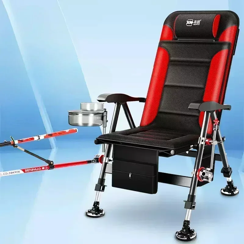 

Reclining Fishing Chair, Portable Outdoor Sleeping Bed, Aluminum Magnesium Folding Stool, 3D Breathable Cushion