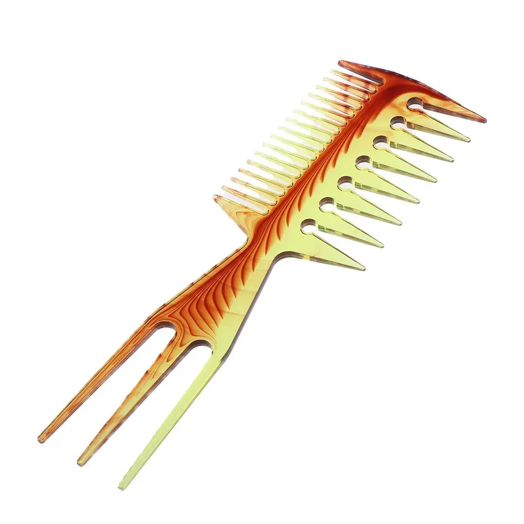 Professional Hair Styling Comb Plastic Afro Hair Pick Comb Wide Tooth for Volume Lift Dyeing and Braid Sectioning