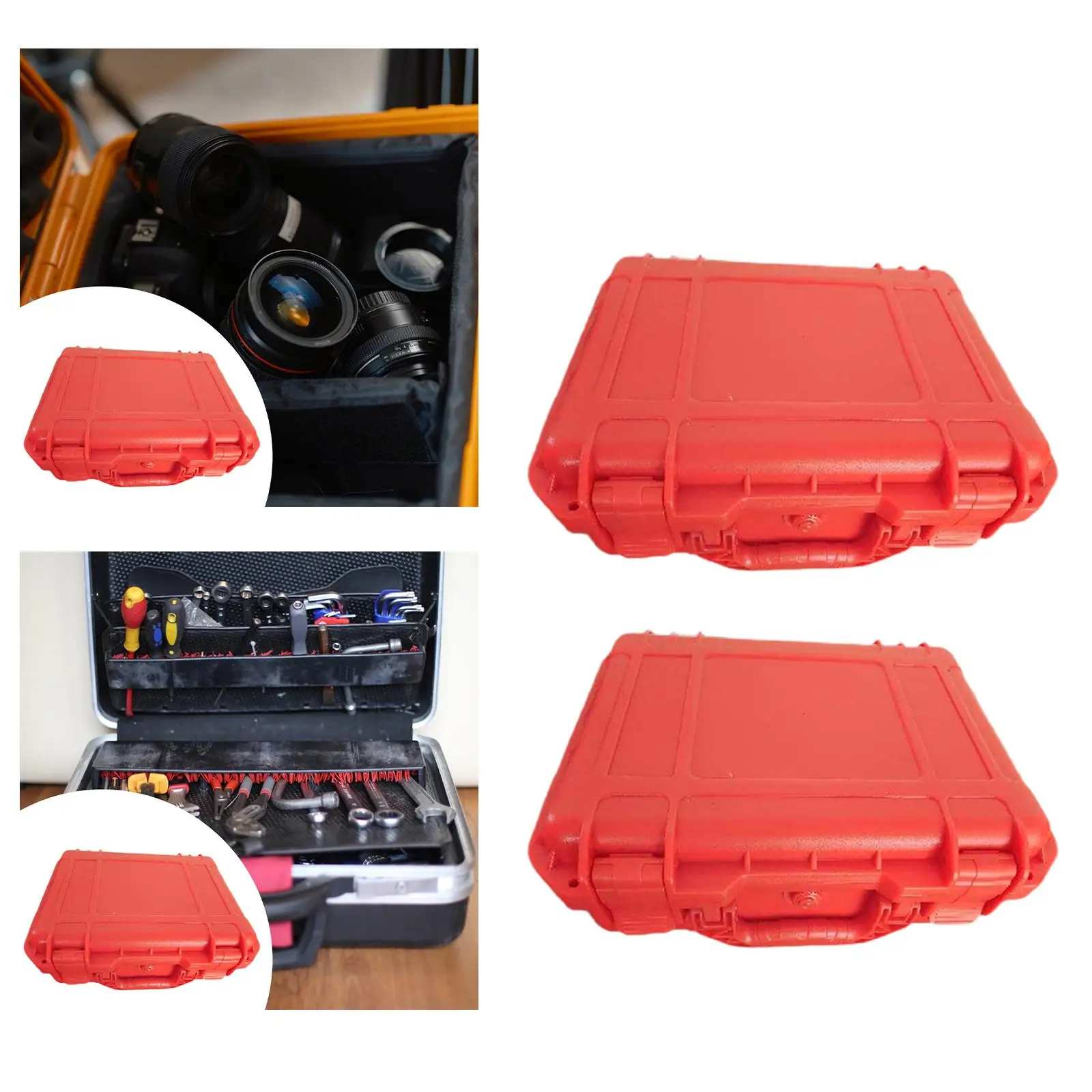 Protective Storage Box with Foam Insert Lockable Weatherproof Hard Shell Case for Electronics Camera Equipment