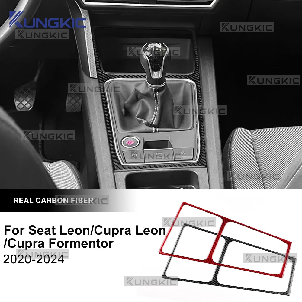 

Наклейка на панель переключения передач из настоящего мягкого углеродного волокна для Seat Leon MK4 Cupra Leon Cupra Formentor 2020 2021 2022 2023 2024 LHD RHD