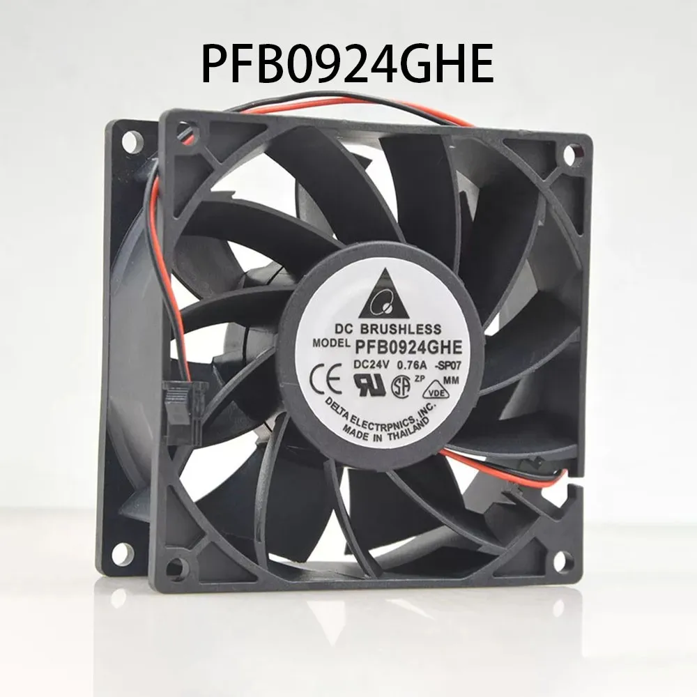 

For Delta Axial Fan PFB0924GHE 2 Wire DC 24V 0.76A 92 * 92 * 38mm Large Air Volume Fan -