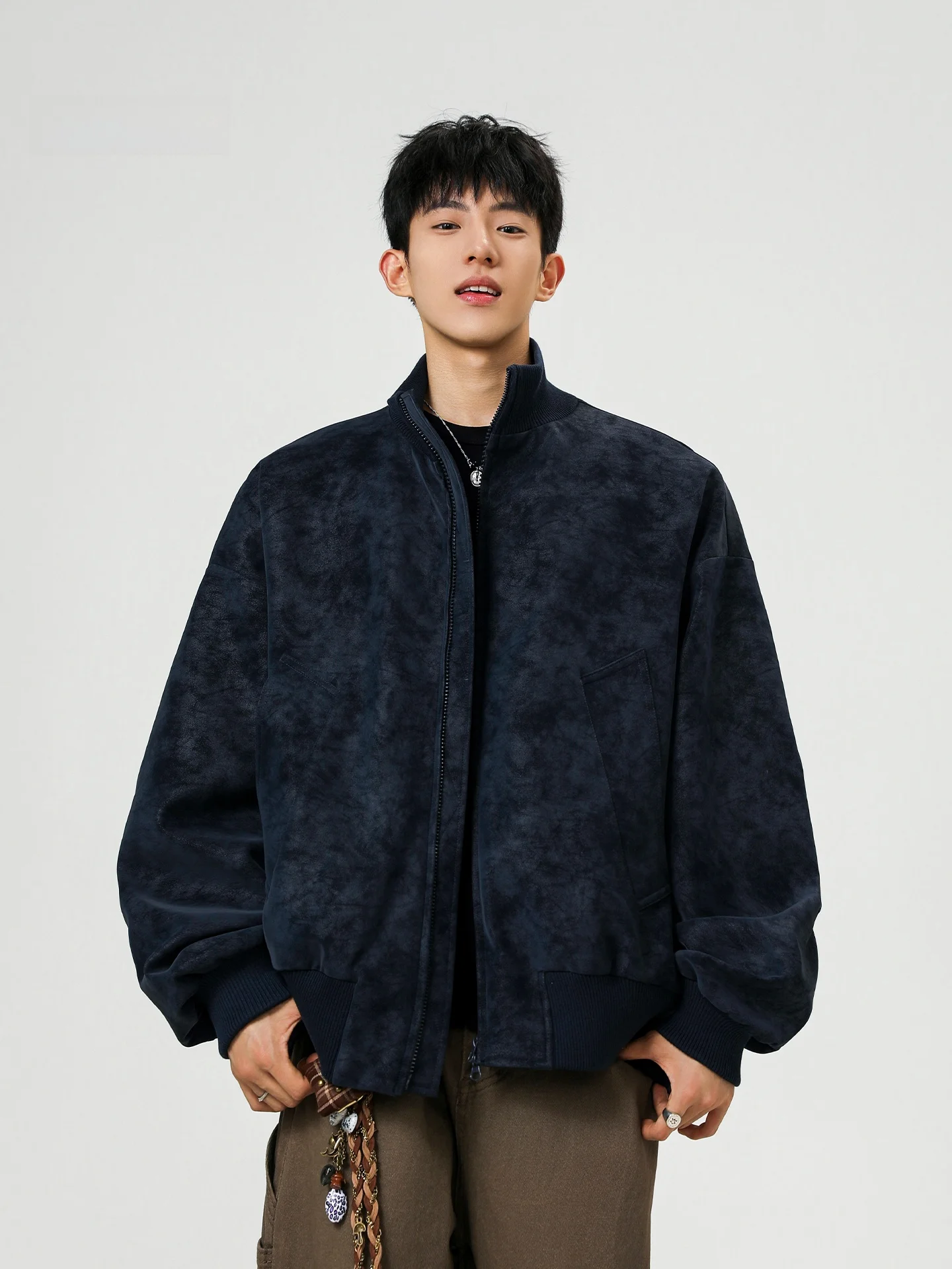 

Американская утепленная куртка-бомбер для мужчин, осенне-зимняя, из хлопка, модная, повседневная, свободного кроя, с воротником, теплая верхняя одежда