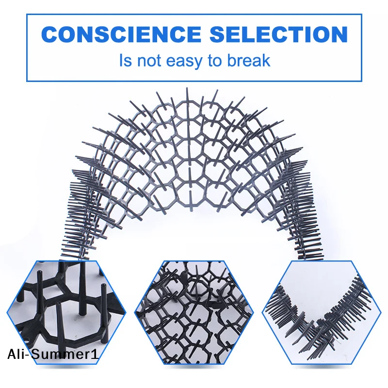 【E】2Pcs Garden Prickle Strip Dig Stop Cat Repellent Deterrent Mat Spike Anti-Cat