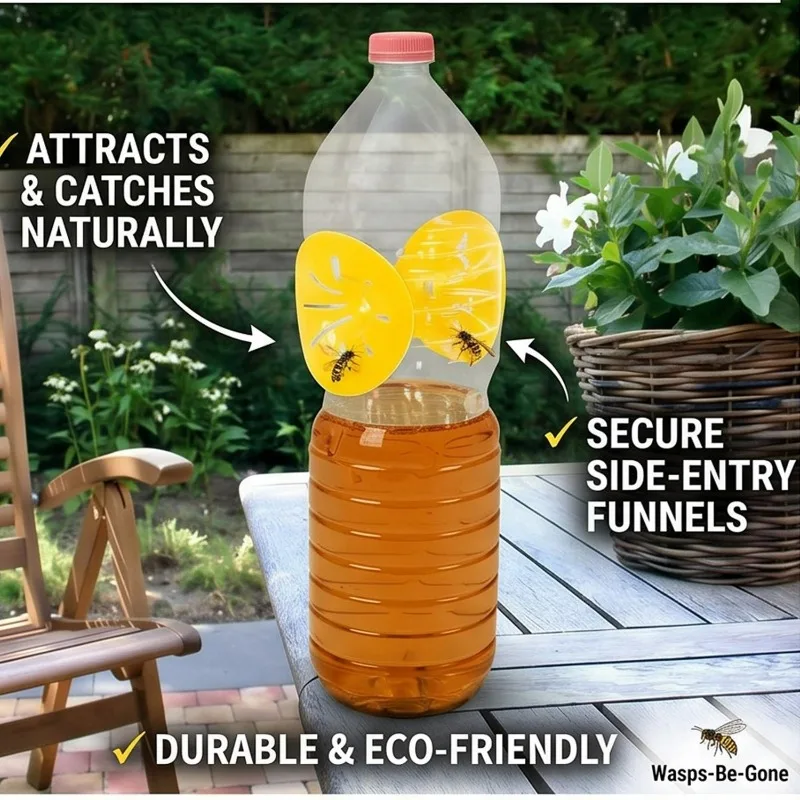 50/5PCS Reusable Fruit Fly Trap Bottles Insert Wasp Traps Pest Control Funnel Wasp Catchers Hornet Bee Repellent Garden Tools