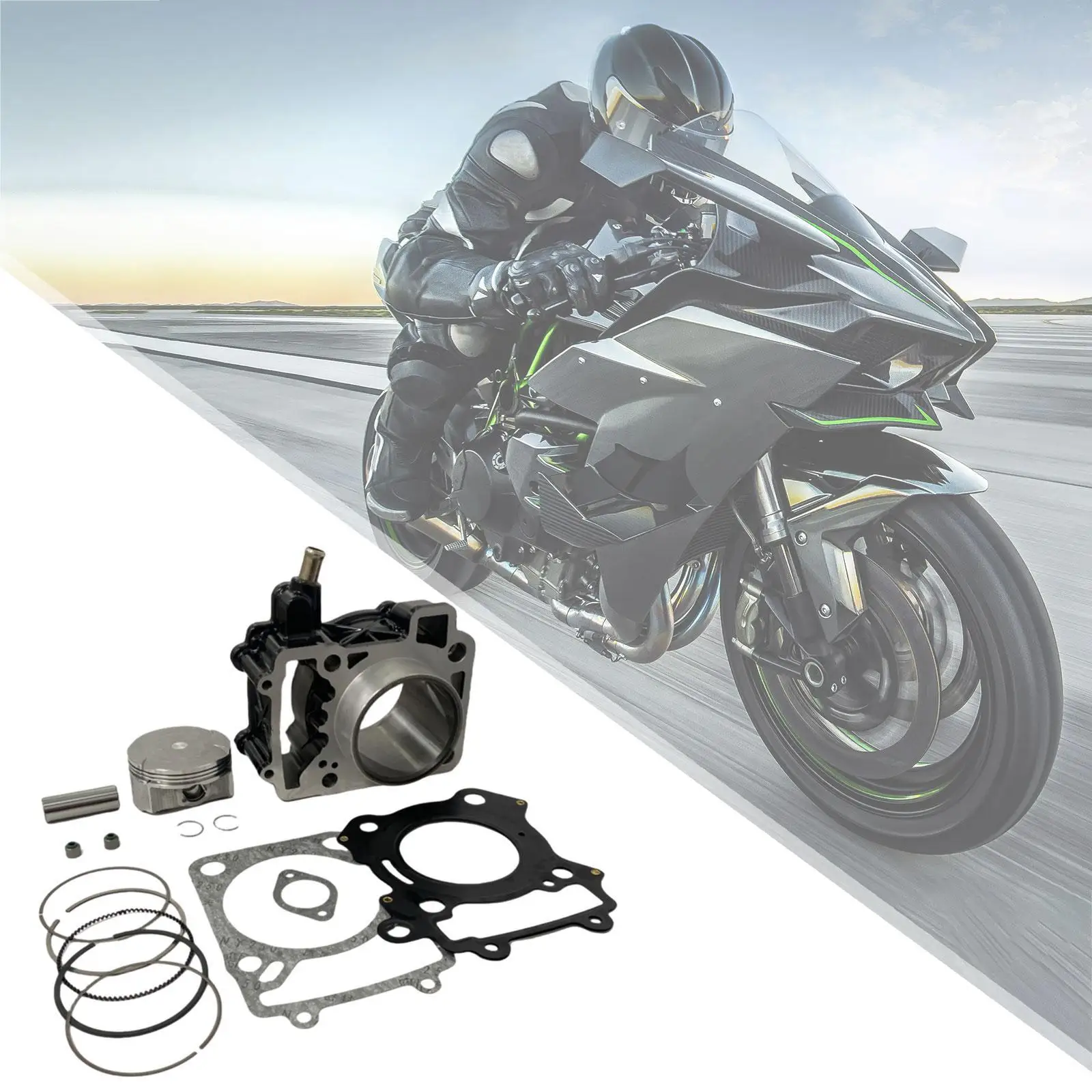 محرك المكبس اسطوانة عدة صيانة إصلاح سهلة التركيب دراجة نارية المرآب جزء المكبس خواتم ل Bajaj Pulsar RS200 #4