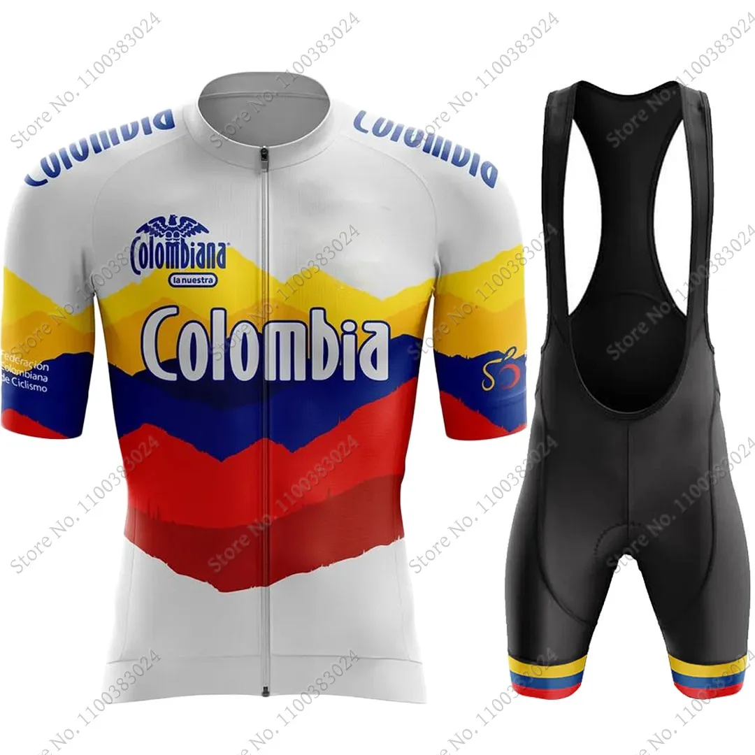 2024 Colombia National Team Cycling Jersey Set Summer Clothing Road Bike Shirts Suit Bicycle Bib Shorts MTB Ropa Maillot