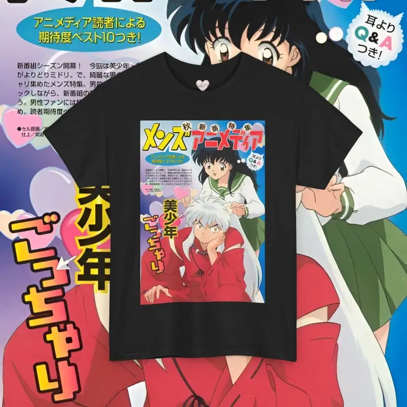 Inuyasha Shirt Vintage Anime T-Shirt Retro Manga Merch Unisex Shirts