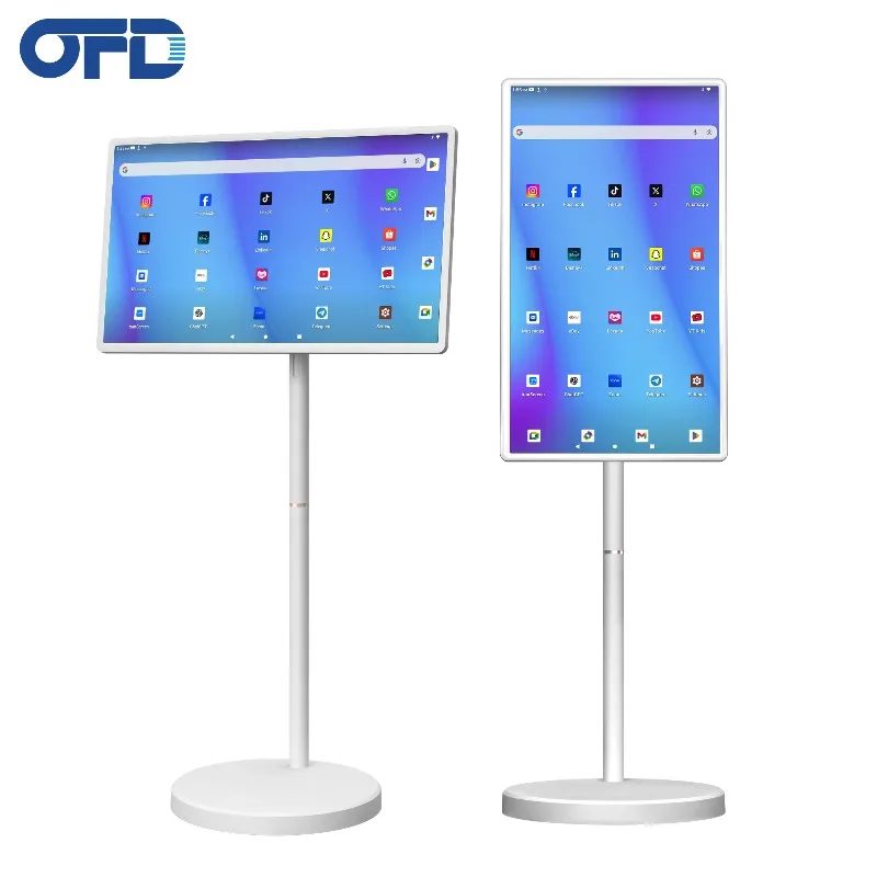 

32 Inch Interactive Smart Portable Television White Touch Rotae Display Smart Tv Android Monitor 6H Battery Life Refee Lcd TV