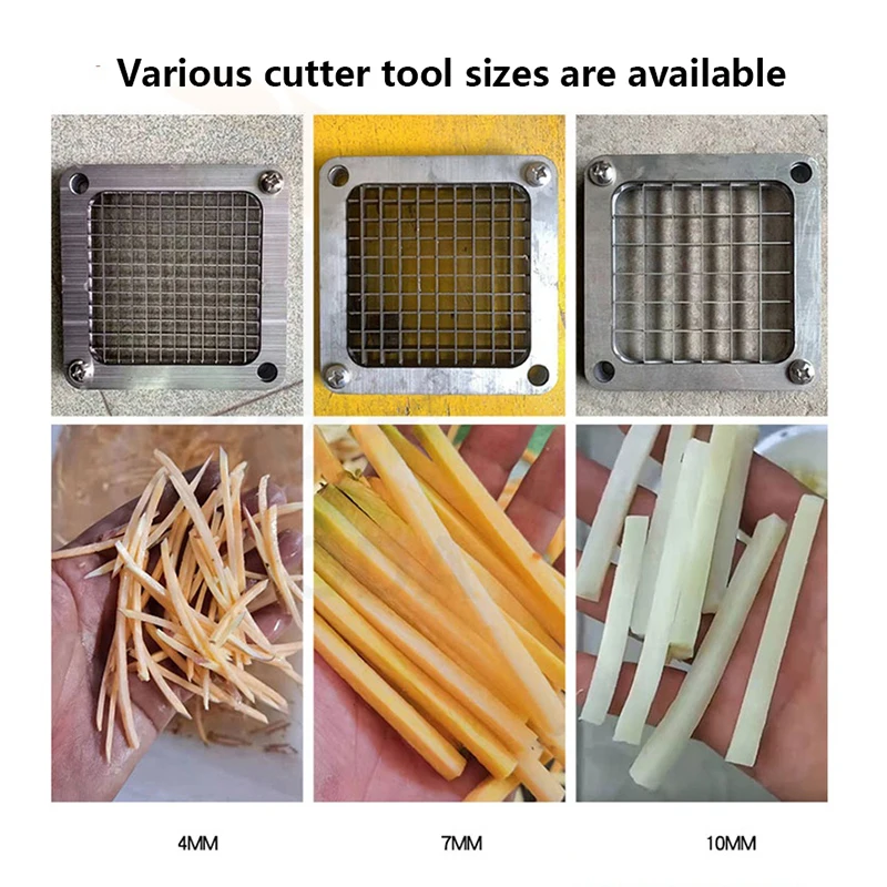 قطاعة شرائط الخضروات التجارية، قطاعة أوتوماتيكية، قطاعة البطاطس الكهربائية، قطاعة الكسافا الاحترافية لقطع الخضروات