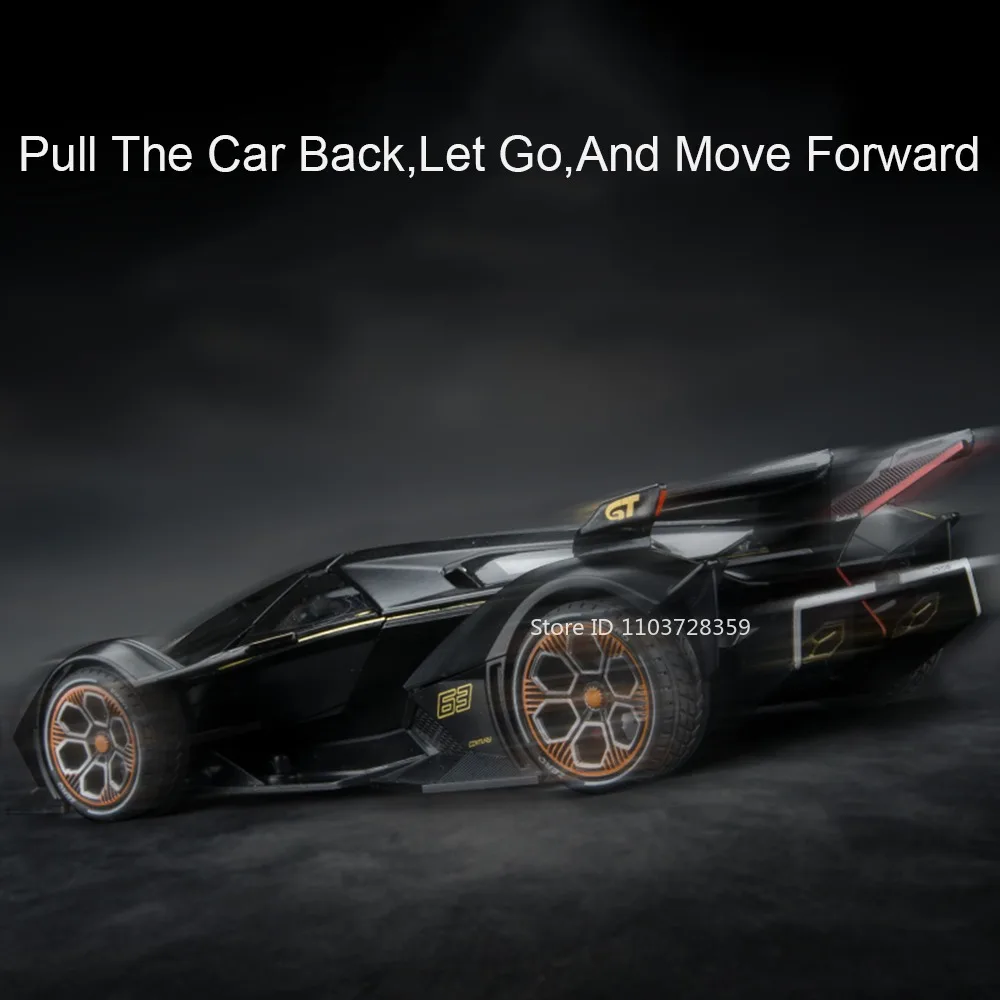 1:22 V12 GT ミニチュアスポーツカー おもちゃ モデル 合金ダイキャスト ファイアーラ スーパーカー サウンド ライト ドア開閉 プルバック 子供向けギフト