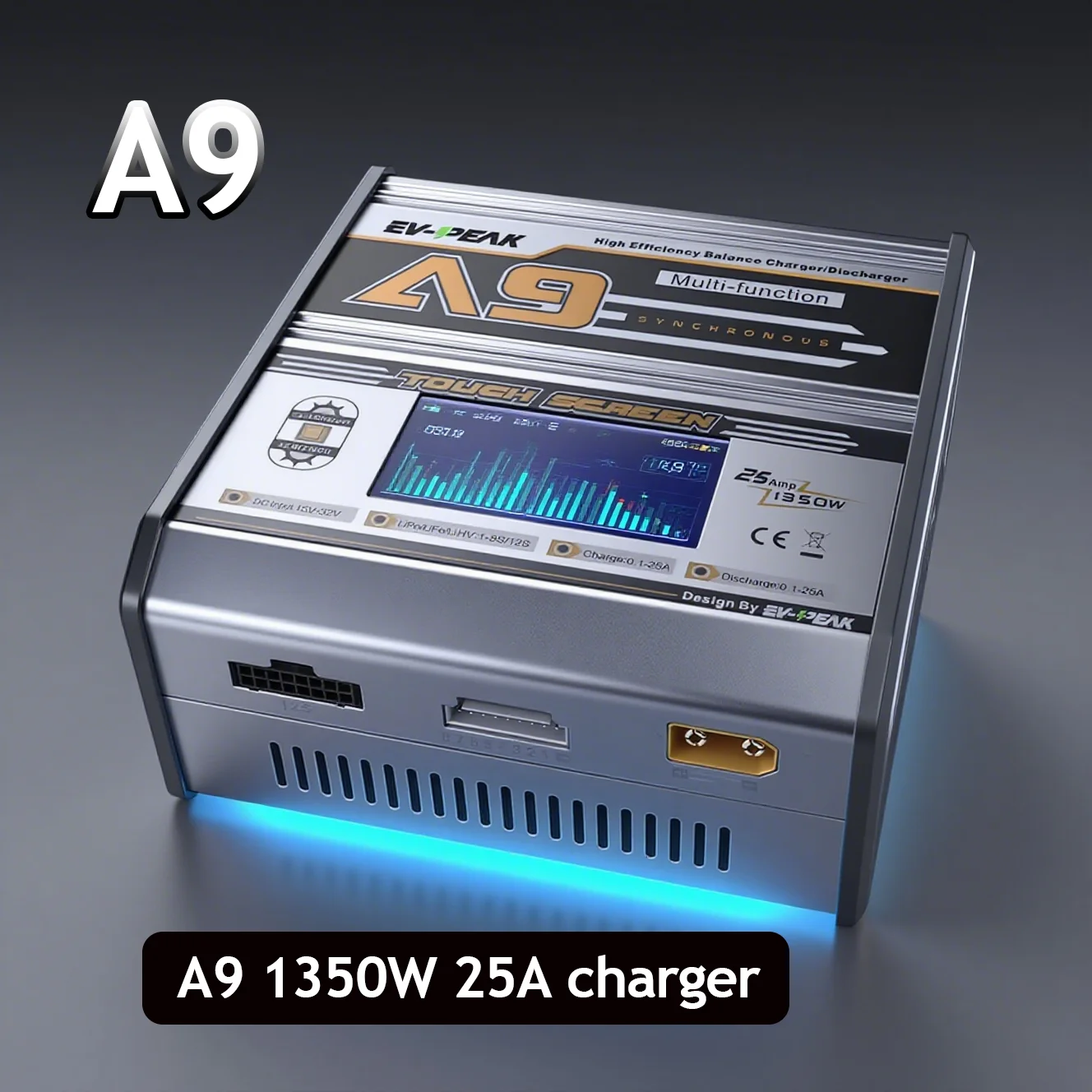 

New EV-PEAK A9 1350W 25A Multi-Function Intelligent Touch Screen Battery Charger/Discharger Charging Station LI-Ion AC Port 5A