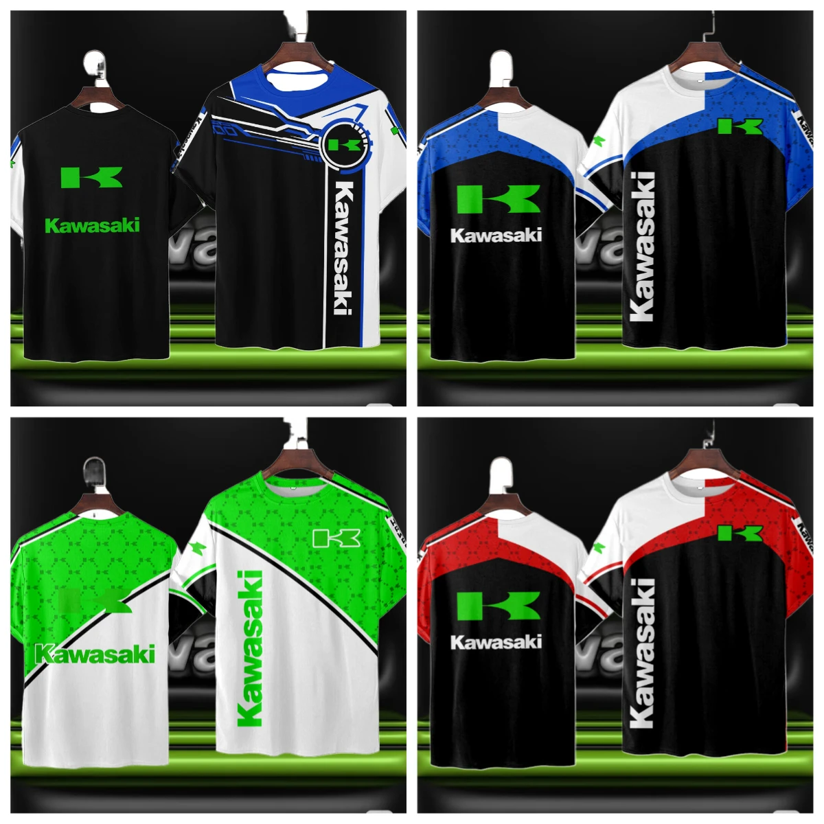 

25/26Kawasaki, оригинальная авторизованная футболка, футболка с принтом, быстросохнущая, впитывающая пот, свободная, удобная, локомотив, модная мото