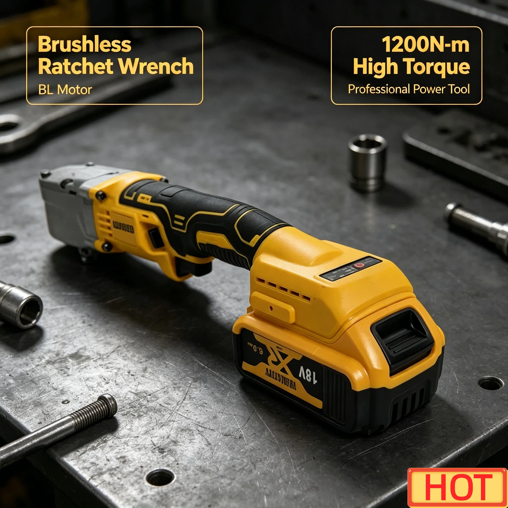 Vesmatity 1200Nm Ratchet Wrench Electric Cordless Driver 1/2 Inch Removal Screw Nut Car Repair Tool 18V Battery Pro