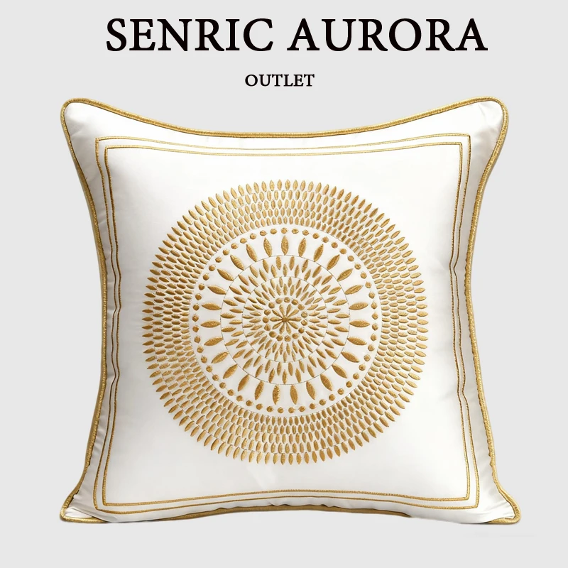 

Чехол на подушку в скандинавском стиле, роскошная квадратная наволочка с геометрической вышивкой для гостиной, бронзовая байка Shams