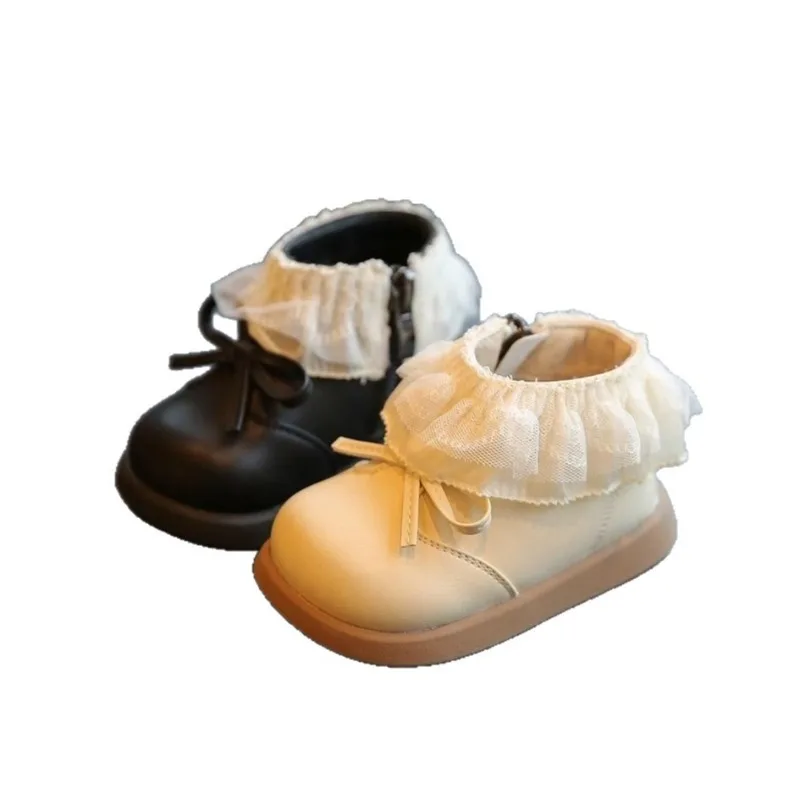 

Child baby autumn winter short boot 2026 new Korean version baby soft single shoe fashion children's anti slip warm snow boots