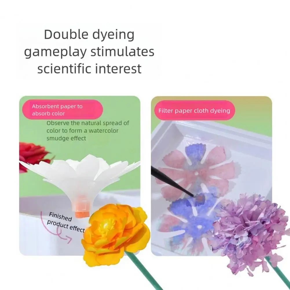 DIY กลีบดอกไม้ชุดการศึกษา DIY ดอกไม้กลีบชุดศิลปะสําหรับเด็กวัยหัดเดินผู้ใหญ่ Handcrafted กระดาษระบายสีดอกไม้ทําชุด