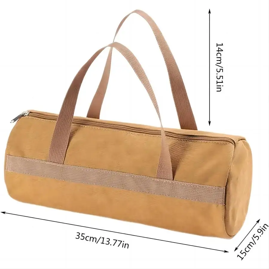 Bolsa de almacenamiento de accesorios para acampar al aire libre, bolsa cilíndrica de cuerda de viento para herramientas de uñas de tierra, bolsa de uñas portátil para acampar