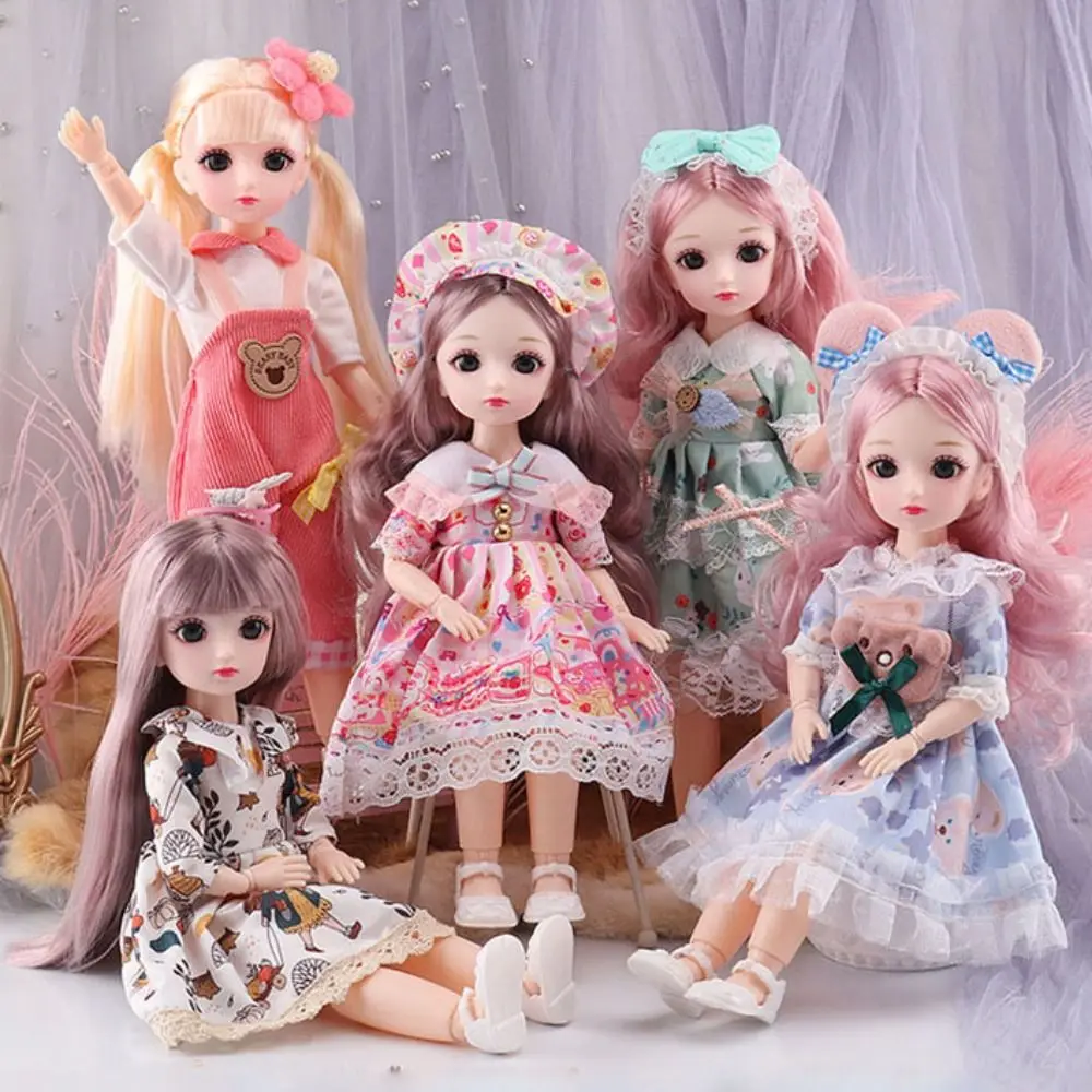 1/6 SD 30cm BJD 인형 및 옷 23 이동식 관절 매력적인 눈 30cm 드레스 BJD 인형 멀티 스타일 가발 메이크업
