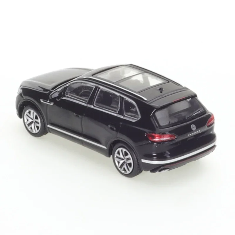 JKM 1/64 Volkswagen Touareg SUV czarno-biały niebieski samochód zabawki ze stopu odlewany Metal pojazdów mechanicznych Model prezent świąteczny dla dzieci zabawki dla chłopców