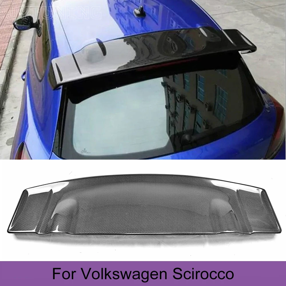 Rear Trunk Roof Lip Wing Window Spoiler for Volkswagen VW Scirocco 2008 - 2017 Non for R Rline Carbon Fiber / FRP Car Styling