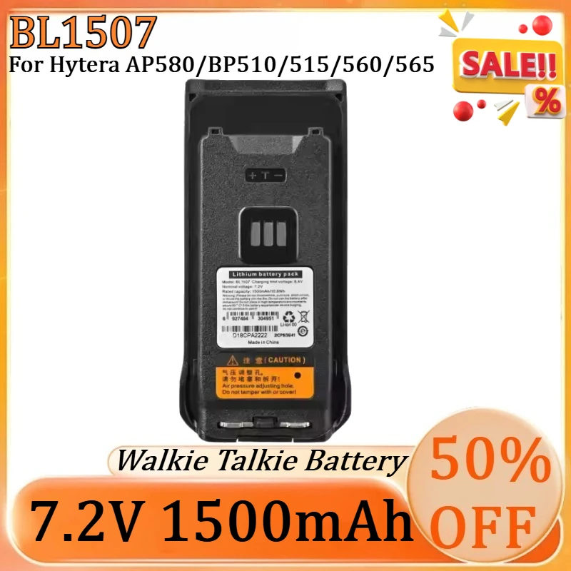 

New 7.2V 1500mAh BL1507 High Quality Battery for Hytera AP580/BP510/515/560/565 Walkie Talkie Battery Replacement Battery