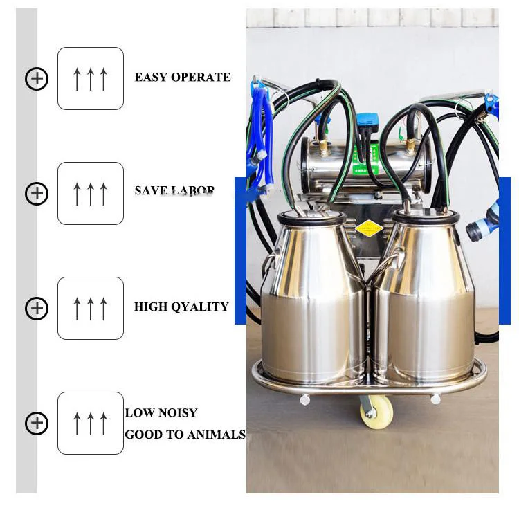 High Quality Portable Cow Milker Cattle Milking Machine Video Technical Support for Sale Motor Provided 49 304 Stainless Steel