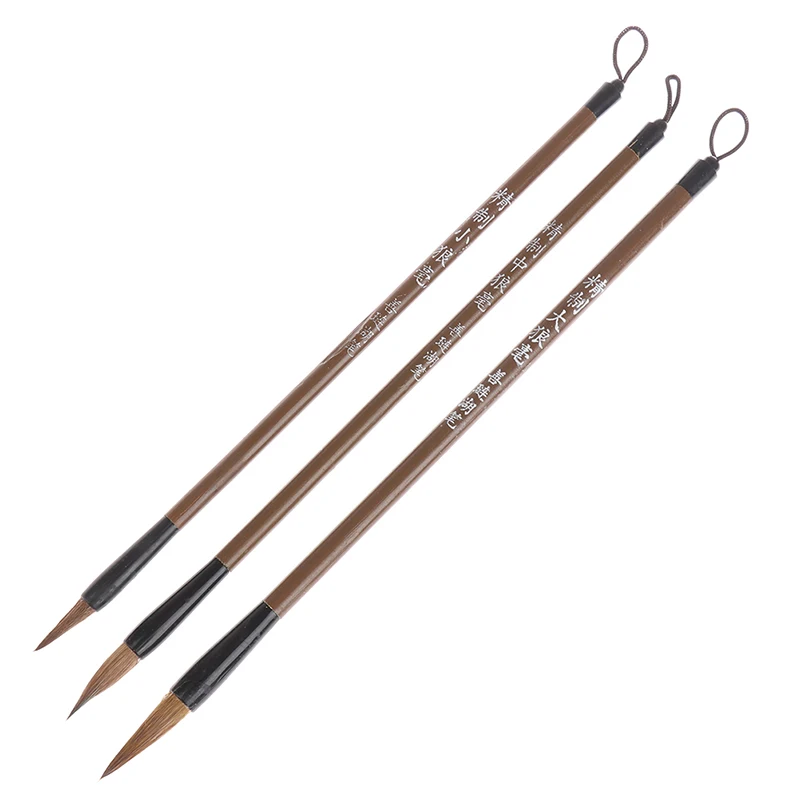 3pcs Calligraphy Brush Pen Regular Script Writing Brush Set Chinese Landscape Art Painting Ink Brush Tinta China Caligrafia