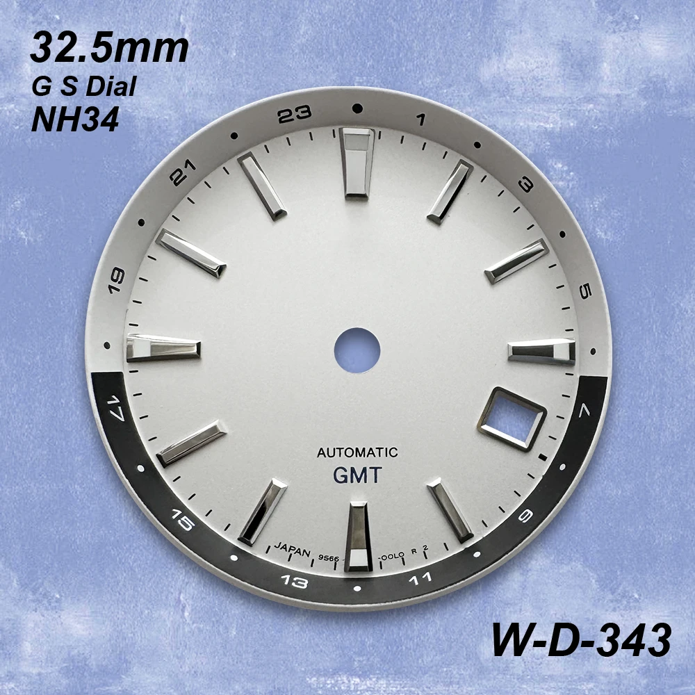 32.5 مللي متر G S شعار GMT الطلب صالح NH34 حركة أخضر مضيء أسود/أخضر/أبيض عالي الجودة 3.8 ساعة تعديل الملحقات