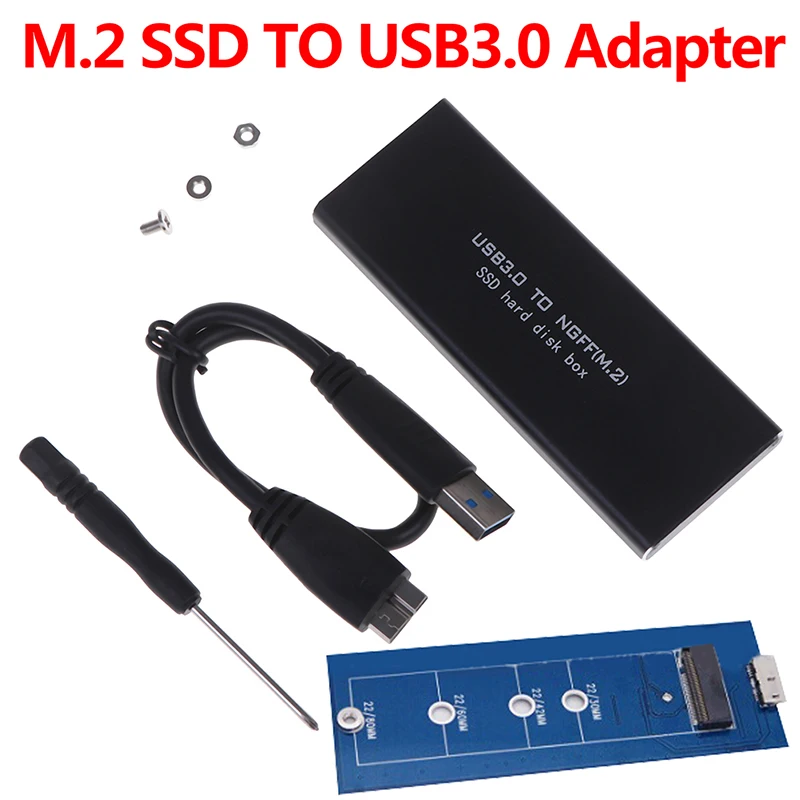 

USB-C M.2 NGFF Hard Drive Enclosure B Key SATA SSD Reader to USB 3.0 Adapter