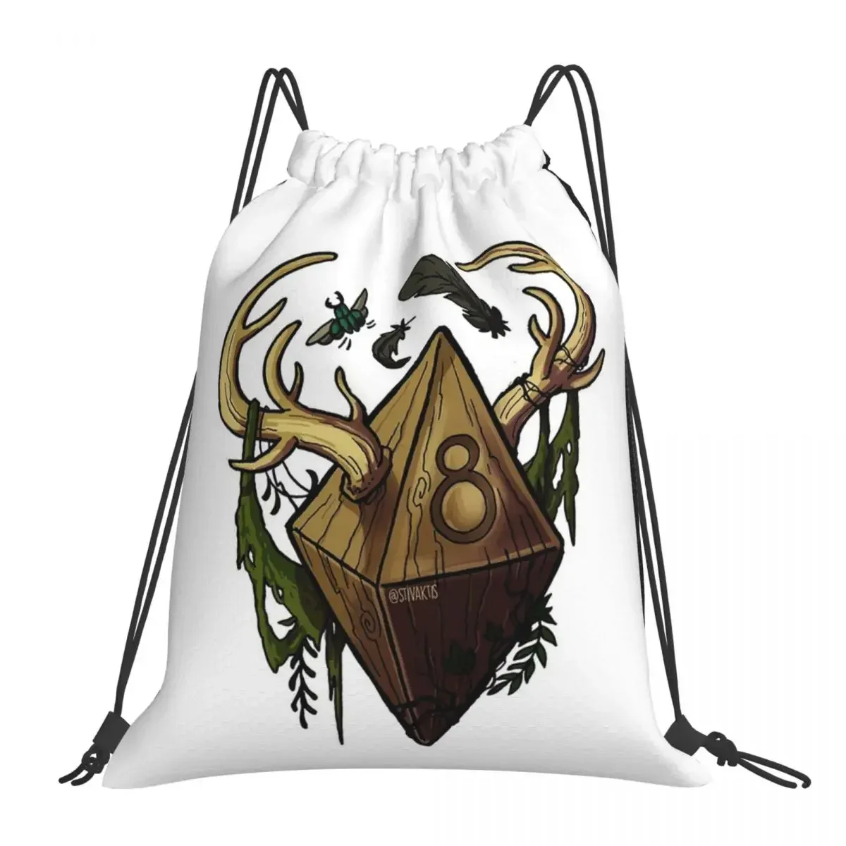 

D&D Dice - Druid Backpacks Fashion Portable Drawstring Bags Drawstring Bundle Pocket Sports Bag BookBag For Travel School