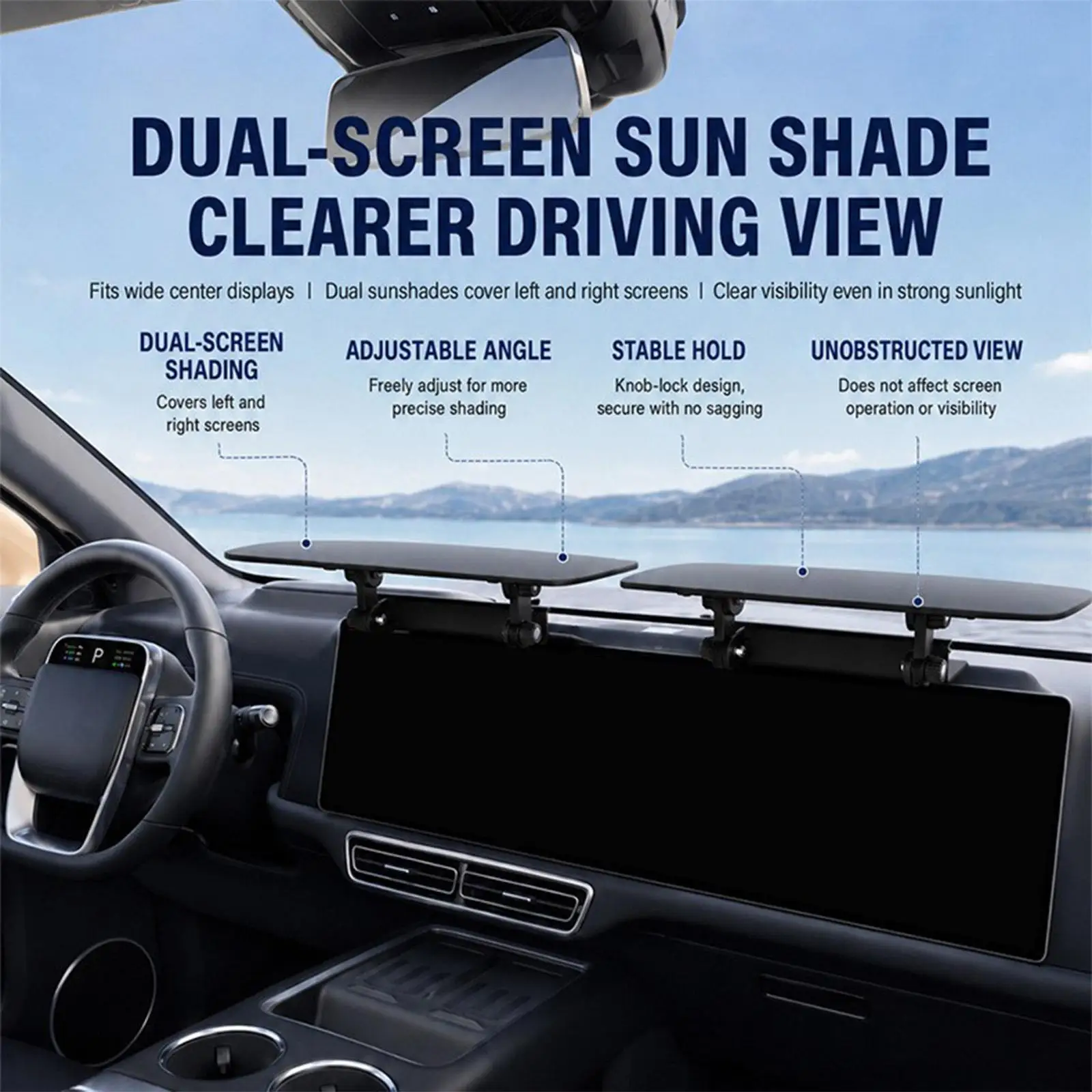 Car GPS Sun Shade Adjustable Angle UV Protection Dashboard Anti-Glare Cover For Travelers Drivers Fleet Managers Sedans Trucks