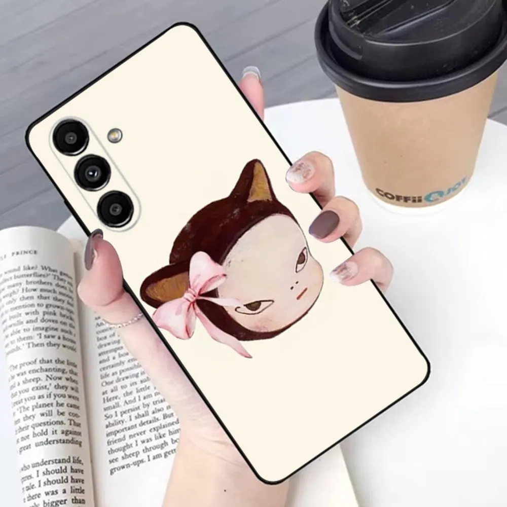 Y-Yoshitomo Nara  Phone Case For Samsung S24,23,22,30,21,10,9,Ultra,Plus,Lite,FE,Soft Silicone Black Cover