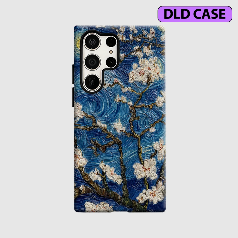 Starry Almonds Phone Case for Samsung Galaxy S26 S25 Ultra S24 S23 Ultra Plus Shockproof Double Layer Tough Back Cover