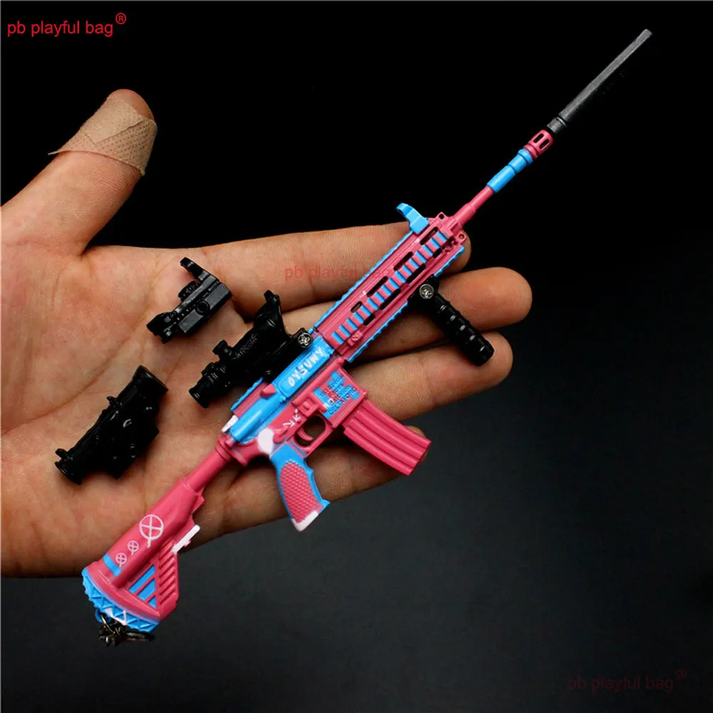 24 cm Rosa Summon M416 Legierung Gun Modell Gewehr Schlüsselbund Spiel Metall Anhänger Action-figuren Dekoration Sammeln Kinder Spielzeug Geschenk ZG125