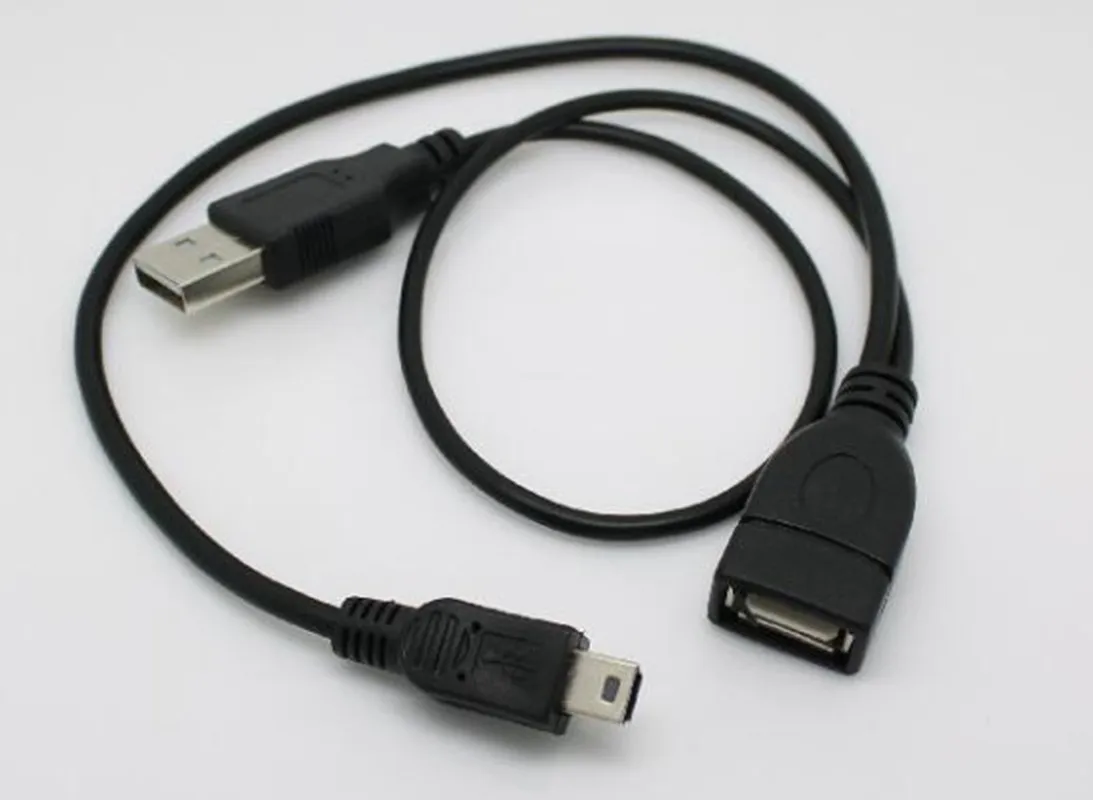 Lbsc 5pin mini usb otg cabo usb a. Cabo de sincronização de dados fêmea + usb uma linha de ligação masculina da fonte de alimentação para a tabuleta do telefone móvel