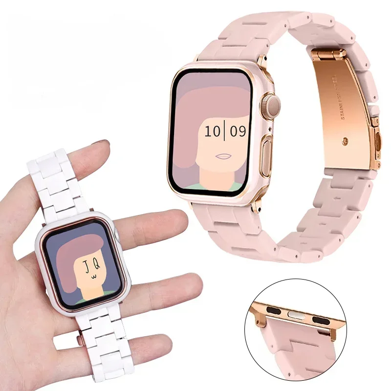 Candy Color Acrylic Watch Band Strap For Apple Watch Ultra 49mm 45 41 42 44 40 mm Macaron Replace Wrist Bracelet Belt