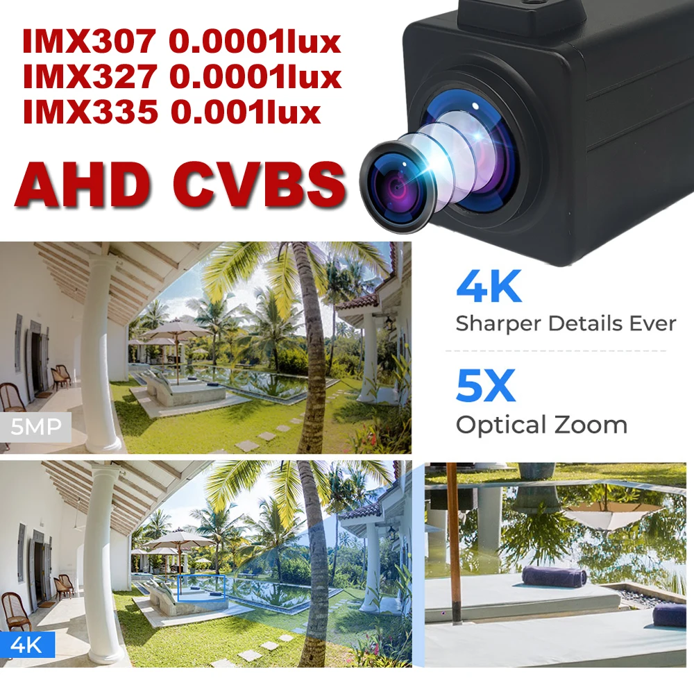 Ahd Zoom Camera IMX307 IMX327 IMX415 4K 8MP 5MP Varifocal CCTV Lens 2.7-13mm Mount Motorized Zoom Focus for 1080P AHD Camera