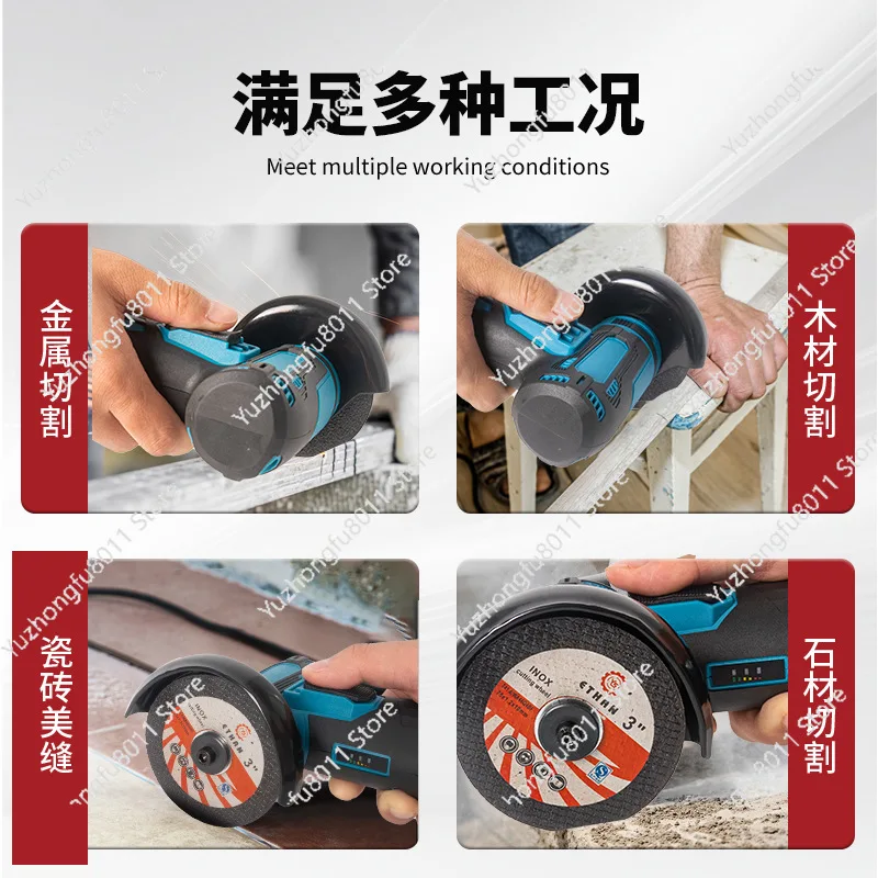 12V Cordless Mini Angle Grinder - Lithium Battery Powered, 0.7lb Lightweight, for Wood & Stone Cutting, with Full Accessories